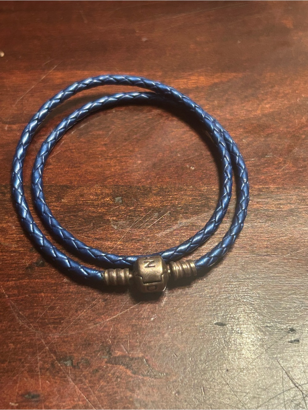 Pandora 925 Royal Blue Leather Bracelet 15"/38cm - Picture 2 of 4